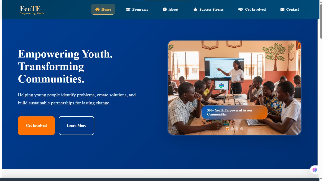 FEETE organization website screenshot